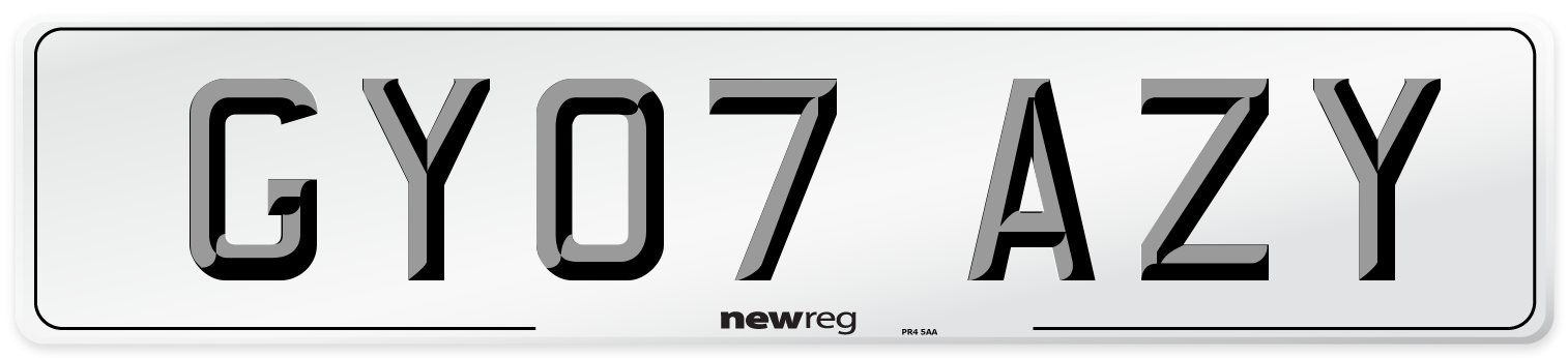 GY07 AZY Number Plate from New Reg